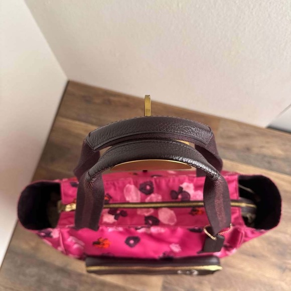 Coach Court Tote With Halftone Floral Print Pink Shoulder Tote Bag - Picture 10 of 16